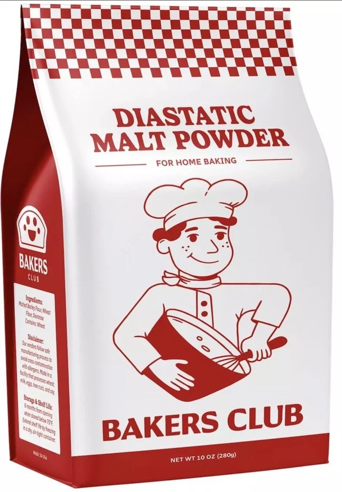 Polvo de malta diastática de 10 oz - Mejora el sabor, la corteza, el aumento, la textura Bakers Club Foto 1 de 4
