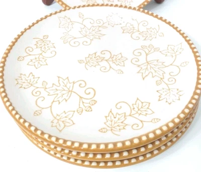 Juego de 4 Platos de Pan Temp-tations Floral Encaje Hojas de Otoño NUEVO NOS ¡Hermoso! Foto 1 de 4