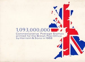 GB 1968 STAMP ISSUES POST OFFICE HARRISON & SONS PRINTERS PRESENTATION FOLDER - Picture 1 of 4