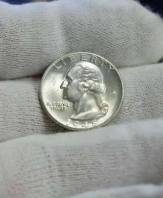 1945 P US Washington Quarter 25c  Unc - Image 1 of 2