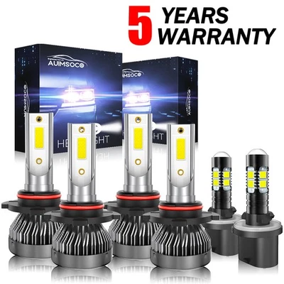 For Pontiac Aztek 2001-2005 6x LED Headlights KIT High Low Beam Fog Light Combo - Image 1 of 4