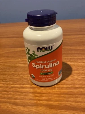 Espirulina orgánica de doble fuerza NOW Foods 1000 mg 120 comprimidos Foto 1 de 2