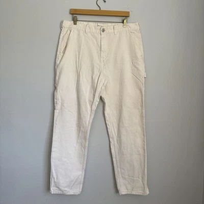 Pantalones de carpintero PacSun para hombre 36 blancos de algodón ropa de trabajo rectos utilitarios informales Foto 1 de 4