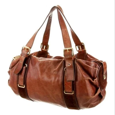 Bolso de hombro Marc Jacobs de cuero y gamuza marrón con bolsa antipolvo original  Foto 1 de 4