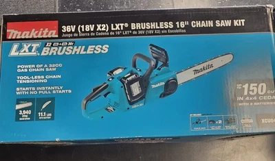 Makita XCU04CM  36V (18V X2) LXT 16 in Brushless Cordless Chain Saw  Kit NEW! - Image 1 of 3