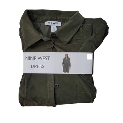 Nine West Women's Side Seam Pockets Soft Comfortable Cotton Dress - Image 1 of 3