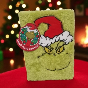 Grinch Furry Notebook 21cm x 16cm – Soft & Cozy Plush Cover Journal, Gift Idea - Picture 1 of 8