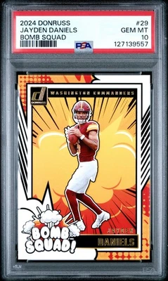 2024 Panini Donruss Bomb Squad #29 Jayden Daniels Rookie RC PSA 10 Foto 1 de 2