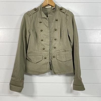 DKNY Jeans Chaqueta Mujer Grande Militar Botón Frontal Elastizado Abrigo Boho Utilitario Foto 1 de 4