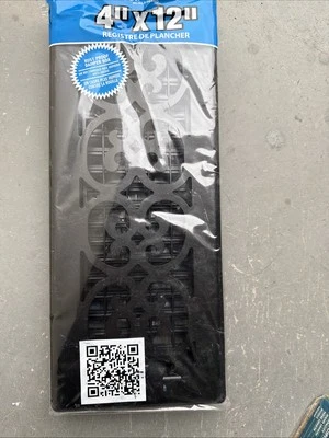 Rejillas decorativas ST412 registro de piso 4" X 12" negro Foto 1 de 2