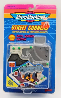 Micro Machines Street Corners Shell Service Station Playset 1992 Vintage Galoob - Image 1 of 4