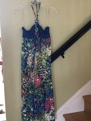 NWOT Pink Ginger Girls Printed Halter Maxi Dress 16 - Image 1 of 4