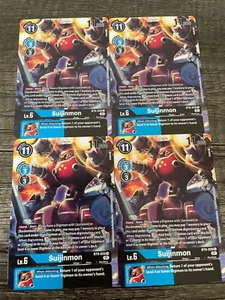 x4 Suijinmon BT9-029 U Playset Digimon TCG X Record - Picture 1 of 1