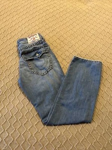 True Religion Y2K Mens Straight Jeans jeans stitch Distressed, Flap pocket 33x33 - Picture 1 of 18