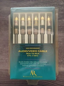 Acoustic Research Gold Plated Audiophile Cable Set 6 ft Sub RCA Chip BOX HT161 - Picture 1 of 6