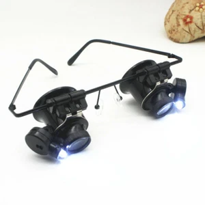 Professional 20X Magnifier Double Eye Glasses Watch Repair Jewelery Inspect Tool - Picture 1 of 12