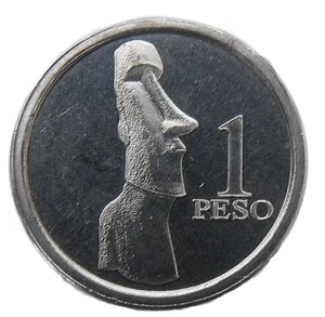ISLA DE PASCUA - RAPA NUI - CHILE 1 PESO 2021 MONUMENTO MOAI ALUMINIO TIPO 7 SIN CIRCULAR - Imagen 1 de 2