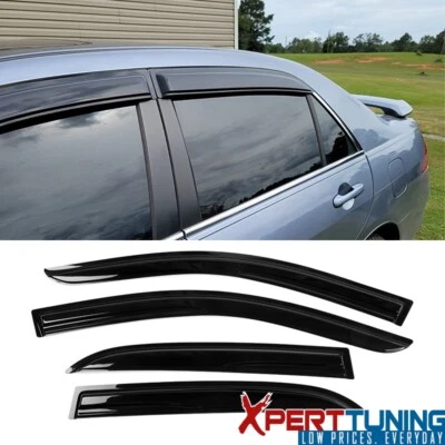 Se adapta a 03-07 Honda Accord Sedán Mugen Viseras Ventana Ventilación Protector Solar Acrílico 4 Piezas Foto 1 de 4