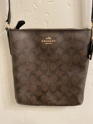 Coach NWOT Signature North/South Crossbody F37490 Signature Coated Canvas - Image 1 of 4