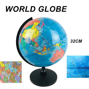 32CM World Globe Rotating Map Earth with Stand Kids Geography Educational Toys