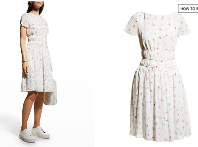 Nuevo con etiquetas Vestido Emporio Armani Estampado de Pétalos Retro Preppy Ret $495 talla 44 Foto 1 de 4