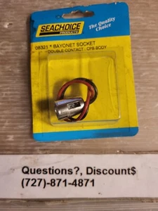 Seachoice 8321 12V Chrome-Plated Brass Bayonet Light Socket with 4 in. Wire Lead - Picture 1 of 1
