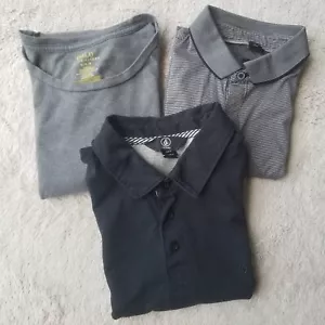 T-shirts Bundle Men's M 3pc Boss Polo Volcom Plain Basic Minimalist Golf Sport - Picture 1 of 11