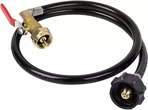 Propane Refill Adapter 3FT Hose w/ Safety Valve Fill 1lb Bottles from 20lb Tank - Picture 1 of 8