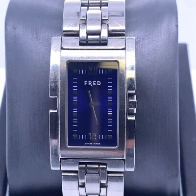Reloj de pulsera Fred F361 de acero inoxidable unisex esfera azul Foto 1 de 4