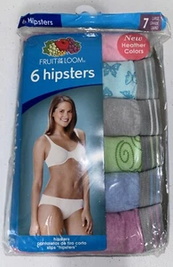 Vtg Fruit of the Loom Womens 6 Pack Hipster Panties SZ 7 / L Heather Colors - Picture 1 of 10