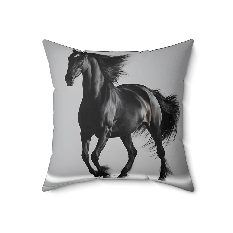 Elegante almohada negra para caballo, decoración para caballos, cojín de granja, regalo ecuestre, Foto 1 de 1