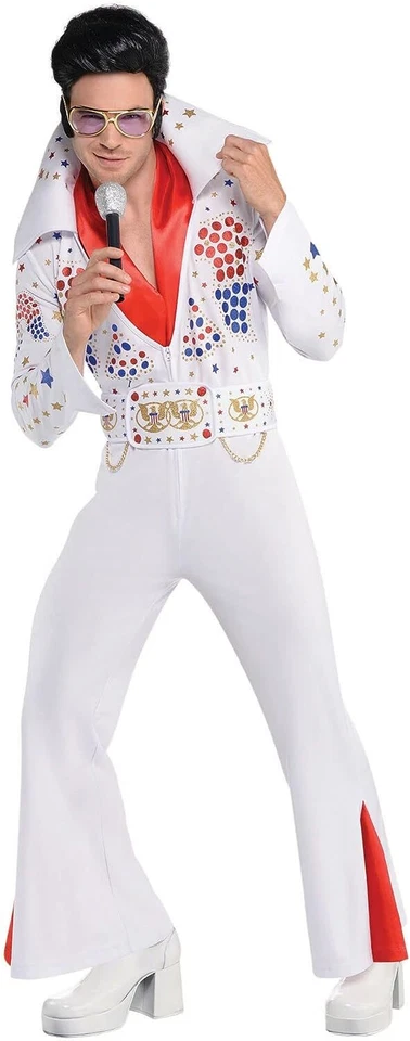 Amscan 847233 Standard Adult King of Rock 'n' Roll Costume Multicolor