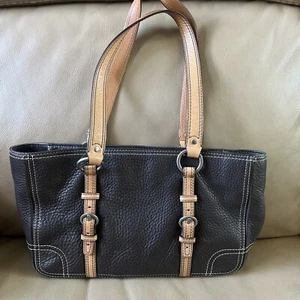 Vintage Coach Chelsea Handtasche genarbtes Leder braun Kontrastnaht Handtasche, makellos  - Bild 1 von 10