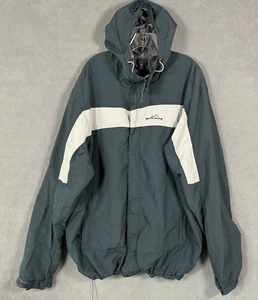 Eddie Bauer Mens Jacket 2XLT Navy Full Zip Hooded Windbreaker Outdoor - Picture 1 of 12