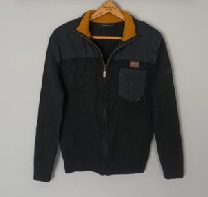 DESIGNER BARBOUR HERITAGE PATCH UNION JACK LAMBSWOOL FULL ZIP SWEATER PULLOVER - Bild 1 von 6