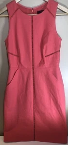 J. CREW Women's Size 0P Sleeveless Ladder Stitch Coral DRESS Petite Pocket Lined - Picture 1 of 7
