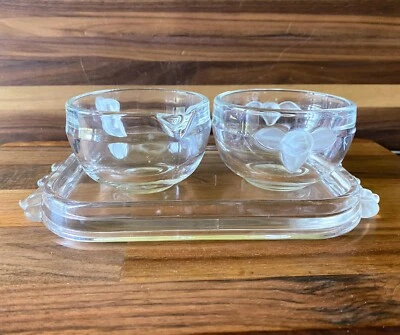 Juego de Bandeja Crema Azúcar Cristal Rosa Satinada Mikasa Alemania Occidental De Colección Años 80 Foto 1 de 4