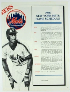 1988 New York Mets Baseball Home Schedule Darryl Print Page - Picture 1 of 1