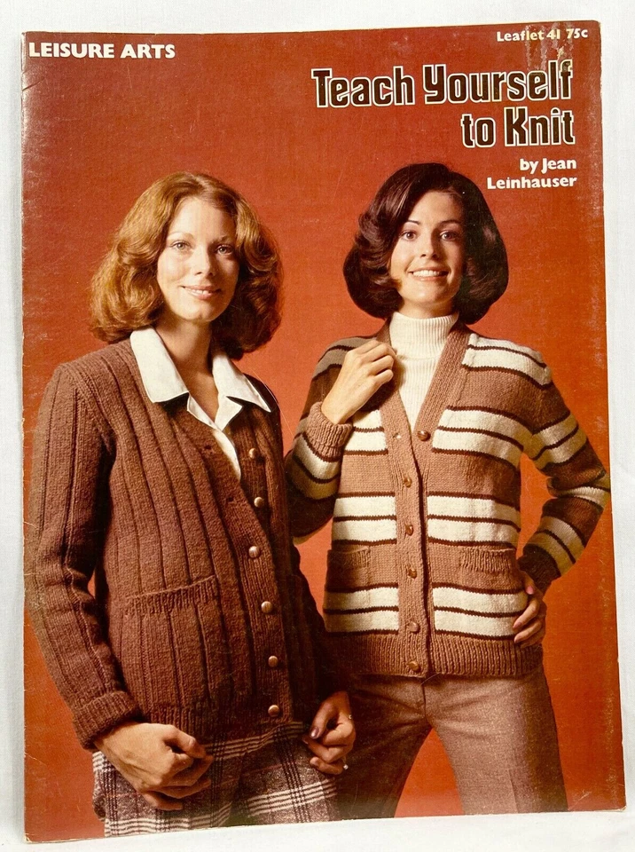 1974 Leisure Arts Teach Yourself To Knit 41 How-To Pattern Booklet Vintage 10815 - Image 1 of 1
