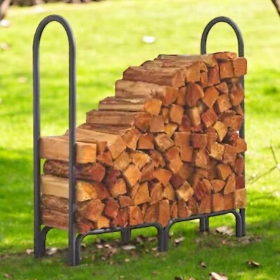 4FT Firewood log Rack 42”x48”x13.5” ¼ Cord  Outdoor fire pit Log Holder 669016 - Image 1 of 4