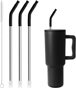 3 Pcs Stainless Steel Straws for Simple Modern 40oz Tumbler, Replacement - Picture 1 of 6