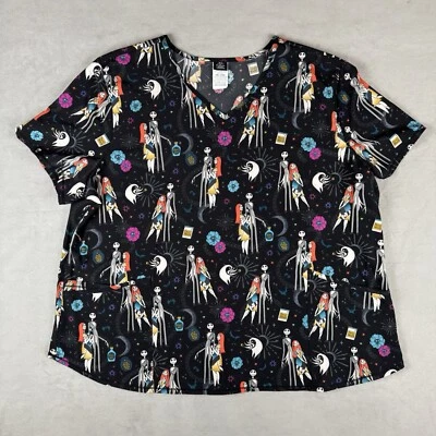 Blusa Médica Estampada Disney Pesadilla Antes de Navidad​ Camisa 3XL Cuello en V Tim Burton Foto 1 de 4