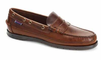 Sebago Sloop Fgl Encerado Hombre Mocasin Zapatos Náuticos 70002b0/925 Café Goma - Imagen 1 de 3