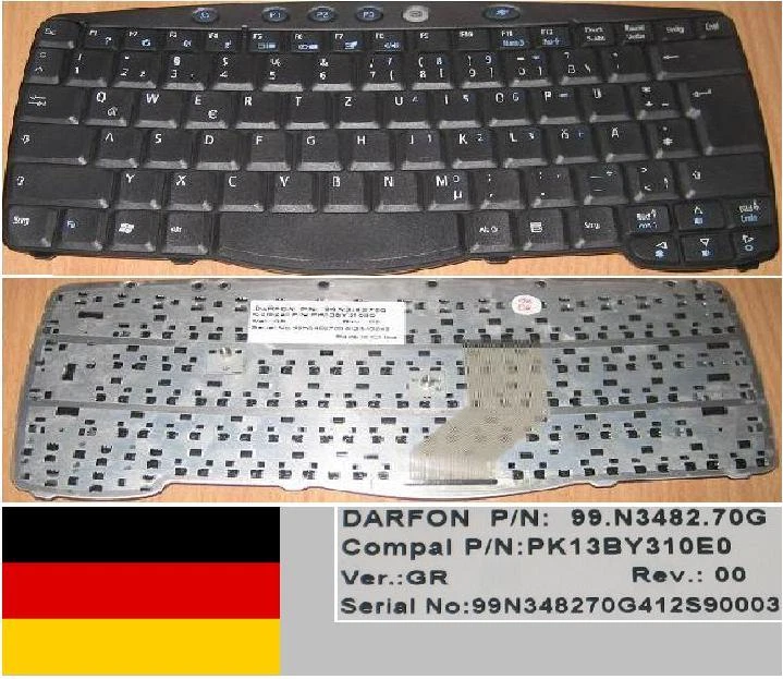 Tastiera Qwertz Tedesca Acer TM270 270 99.N3482.70G PK13BY310E0 Nero - Immagine 1 di 1