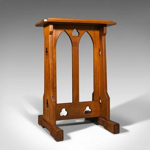 Antique Lectern, English, Oak, Oratory Stand, Ecclesiastical, Victorian, C.1900 Cover