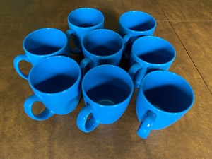 Lot of 8 Corelle Stoneware Sky Blue Mugs