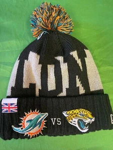 NFL London 2021 Dolphins vs Jaguars New Era Woolly Bobble Hat OSFM NWT - Picture 1 of 4