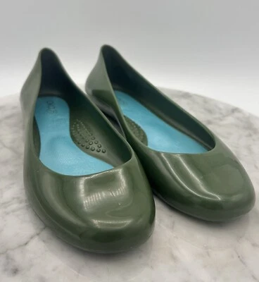 Женские резиновые зеленые туфли на плоской подошве OKA-B размер 6 - Изображение 1 из 4