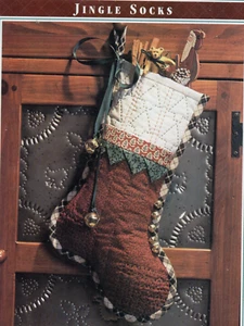 JINGLE SOCKS CHRISTMAS STOCKING SEWING PATTERN - Picture 1 of 1