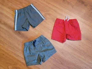 Carter’s Lot of 3 Green Red Dinosaur Shorts Elastic Boys Size 12 months - Picture 1 of 1